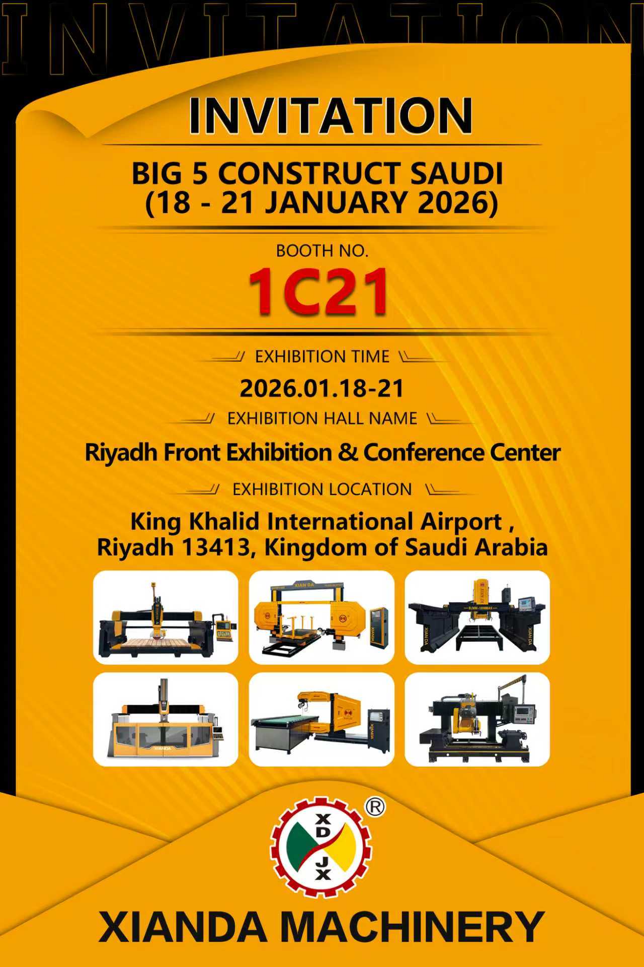 XIANDA MACHINERY ขอเชิญคุณมาร่วมเป็นสักขีพยานนวัตกรรมล่าสุดที่ BIG 5 CONSTRUCT SAUDI 2026